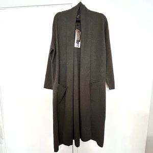 MAX SPORT Long Cardigan. Olive Moss. XL.
